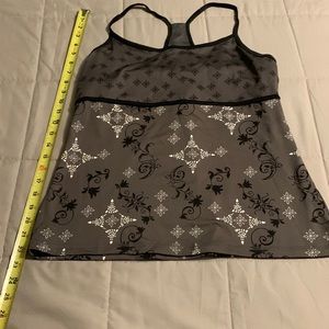 Racerback exercise top with built-in support